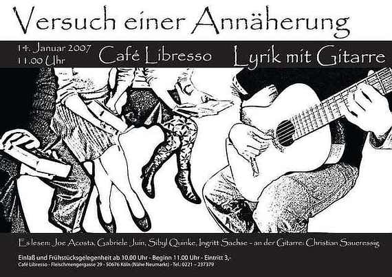 Plakat zur Lesung: Versuch einer Ann&auml;herung
